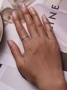 ESBERRY 1入組時尚蛋白石裝飾銀戒指適合女士日常裝飾 - 銀色 - 查看 3