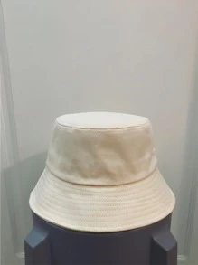 女式素色休閒漁夫帽適合日常生活 - 米色 - 查看 2