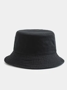 Women Solid Casual Bucket Hat, For Daily Life - Black - View 1
