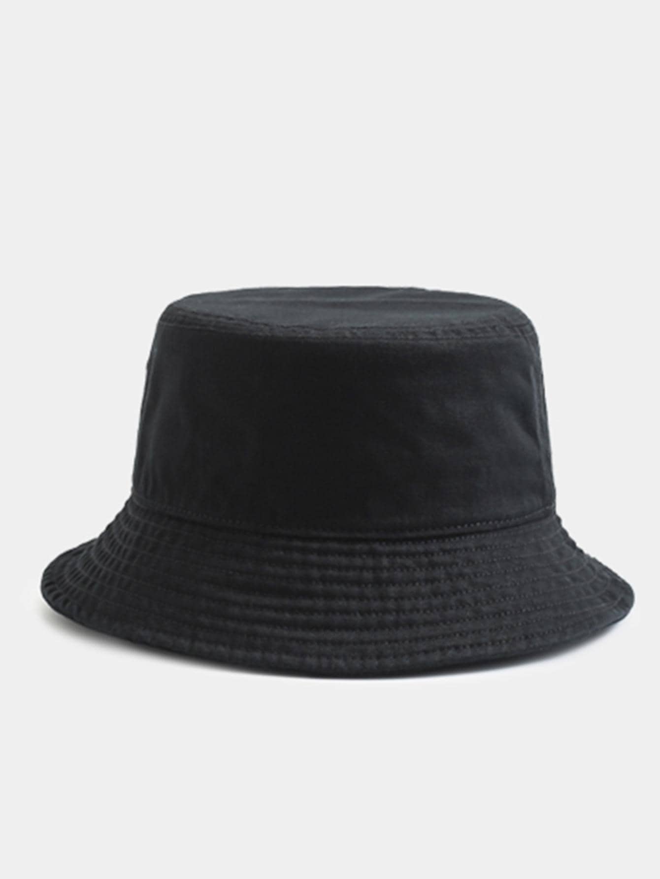 Women Solid Casual Bucket Hat, For Daily Life - Black - View 1