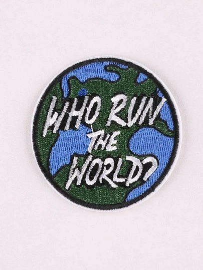 1pc Slogan Embroidered Iron-on Patch