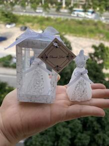 1 支工艺婚礼蜡烛浪漫婚礼回礼彩绘新娘礼服蜡烛万圣节、幽灵、秋季、节日、假日圣诞节、冬季、假日、节日、房间装饰、礼物 - 白色 - 查看 3