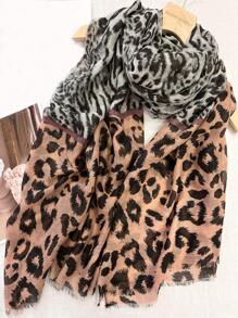 1入組女士豹紋印花時尚圍巾用於裝飾 - 彩色 - 查看 1