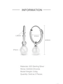 仿珍珠银质耳坠 女士新娘婚礼精美珠宝