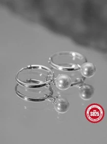 仿珍珠银质耳坠 女士新娘婚礼精美珠宝