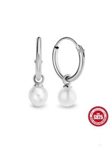 仿珍珠银质耳坠 女士新娘婚礼精美珠宝