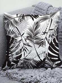 1pc Leaf Pattern Cushion Cover Without Filler, Modern Flannelette Decorative Throw Pillow Case For Living Room, Home Decor