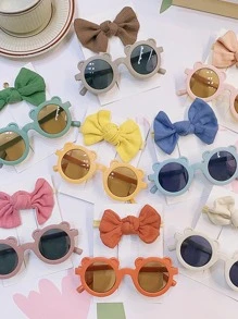 1pc Bow Headband & Glasses Set, Party Accessories Beach Accessories For Women Glasses Shades Basics Fall Winter Women Outfits Clothes Business Casual Gifts