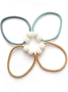 1pc Bead Design Curtain Holdback, Minimalist Polyester Curtain Buckle For Home - Gold - View 2