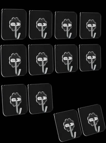 20入組透明無痕掛鉤,多功能廚房和浴室粘貼掛鉤,無需鑽孔 - 無色 - 查看 1