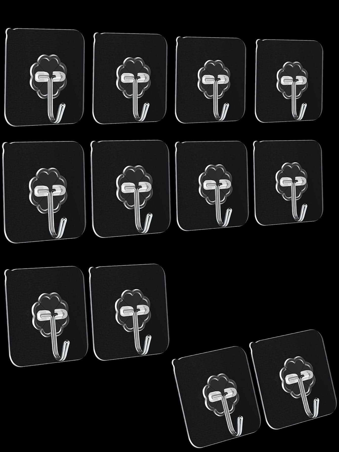 20入組透明無痕掛鉤,多功能廚房和浴室粘貼掛鉤,無需鑽孔 - 無色 - 查看 1