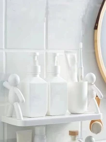 1pc Figure Shaped Storage Rack - White - View 2