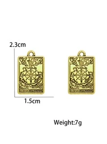 2 Cái/bộ Thời Trang Hợp Kim Kẽm La Bàn Chi Tiết Hình Chữ Nhật Tự Làm Mặt Dây Chuyền Nữ Cho Tự Làm Trang Sức Làm - Vàng - Xem 6