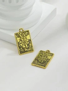 2 Cái/bộ Thời Trang Hợp Kim Kẽm La Bàn Chi Tiết Hình Chữ Nhật Tự Làm Mặt Dây Chuyền Nữ Cho Tự Làm Trang Sức Làm - Vàng - Xem 3