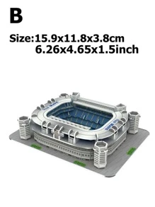 Kit De Construcción De Rompecabezas De Modelo De Estadio De Fútbol 3d Diy Para Adultos, Liga Española De Fútbol, Juguete Coleccionable