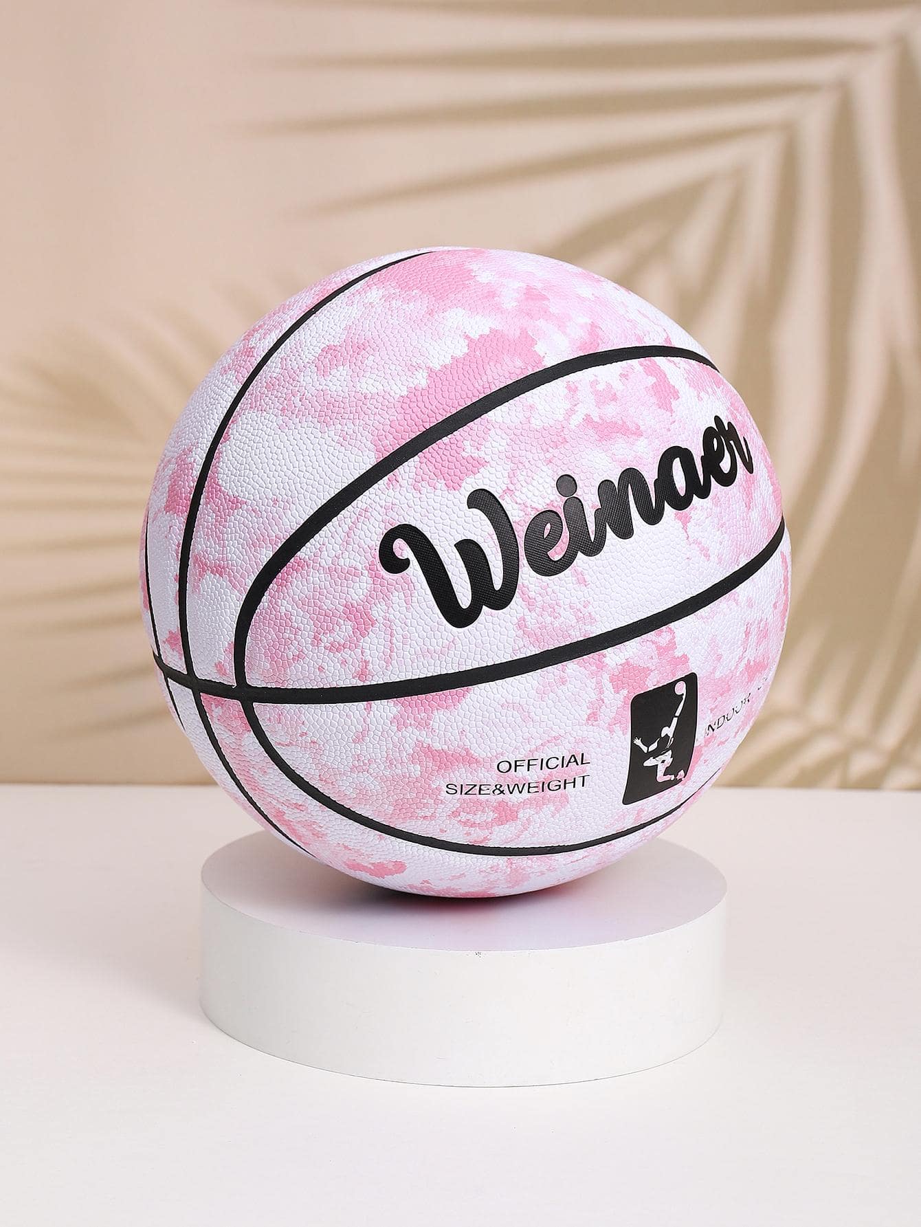 1pc Size 7 Graffiti Design Pvc Basketball Suitable For Indoor And Outdoor Use - Pink - View 1