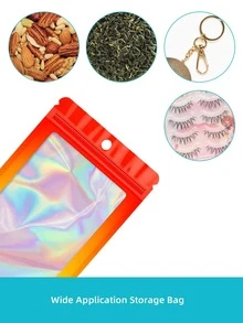 10pcs Holographic Storage Bag - Red - View 3