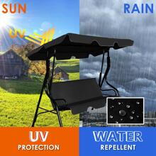 Patio 3 Seats Canopy Swing Glider Hammock Cushioned Steel Frame Outdoor Black/Blue/Coffee/Green/Grey/Navy/Beige - Black - View 7