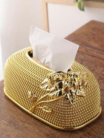 1 件复古欧式宫廷玫瑰压花纸巾架盒，波西米亚风家居装饰纸巾盒，适用于餐厅、客厅、厨房、浴室，适用于俱乐部、餐厅、酒店、茶馆、派对、宿舍、自助餐、酒吧、家居用品、桌子、厨房餐桌装饰，适用于家庭厨房卧室客厅餐厅、家居装饰配件、装饰盒、女性婚礼礼物、夏季旅行节日必备