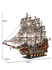 Mould King 13138 Pirates Ship Model Building Blocks Kits, MOC Dutchman Sailboat Model Construction Set To Build, Gift For Kids Age 8+/Adult Collections Enthusiasts(3653 Pieces) Room Decoration