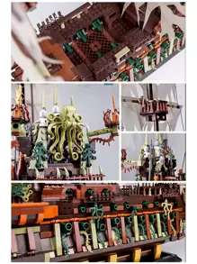 Mould King 13138 Pirates Ship Model Building Blocks Kits, MOC Dutchman Sailboat Model Construction Set To Build, Gift For Kids Age 8+/Adult Collections Enthusiasts(3653 Pieces) Room Decoration