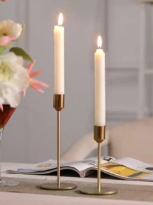 2pcs Alloy Candle Holder - Gold - View 2
