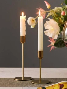 2pcs Alloy Candle Holder - Gold - View 3