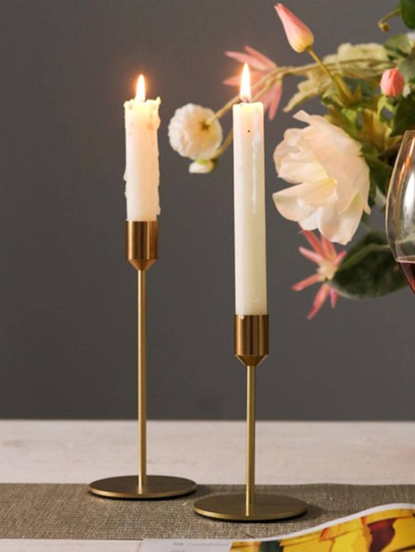 2pcs Alloy Candle Holder SHEIN EUR