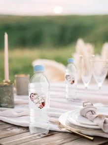 1套10入組婚禮派對水瓶貼紙，快樂婚禮貼紙 - 彩色 - 查看 2