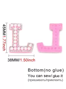 26 English Letters Pearl Rhinestone Patches For Clothes A-Z Alphabet Pearl Rhinestones Applique Sew On/Glue On Patches DIY Name