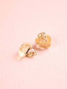 Rhinestone Decor Thiết kế trái tim Ear Cuff - Trong sáng - Xem 4