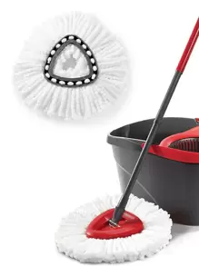 1pc/3pcs, Spin Mop Replacement Head, Or 1pc Rotating Mop Base Compatible With O Cedar Mop Replace Head, Easy Wring Mop Refills Microfiber Mop Refill, Deep Cleaning Machine Washable And Easy Replace - Blue and White - View 5