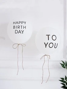 10/20 CÁI Bóng bay sinh nhật màu trắng in hình tiệc bằng cao su, phông nền trang trí tiệc cưới tốt nghiệp sinh nhật theo chủ đề màu trắng - trắng - Xem 3