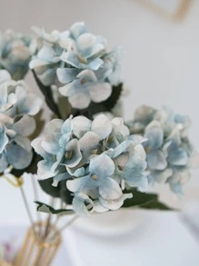 1 件/3 件人造绣球花束假植物房间装饰秋季装饰假花花园秋季装饰中心装饰生日派对装饰婚礼花篮，新娘手捧花，家居装饰，餐厅，卧室，窗台装饰，花瓶装饰，情人节礼物，新年装饰，户外花园，开学季 - 霧霾藍 - 查看 3