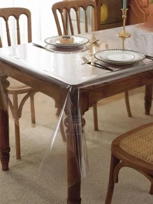 1pc Clear Tablecloth, Simple PEVA Table Cover For Home - Clear - View 5