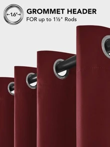 2 Panels Blackout Curtains, Thermal Insulated, Noise Reducing, Grommet Top Window Drapes For Bedroom, Living Room, Nursery, Machine Washable