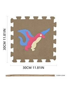 1pc EVA Floor Carpet, Modern Dinosaur Pattern Floor Carpet For Home - White - View 3