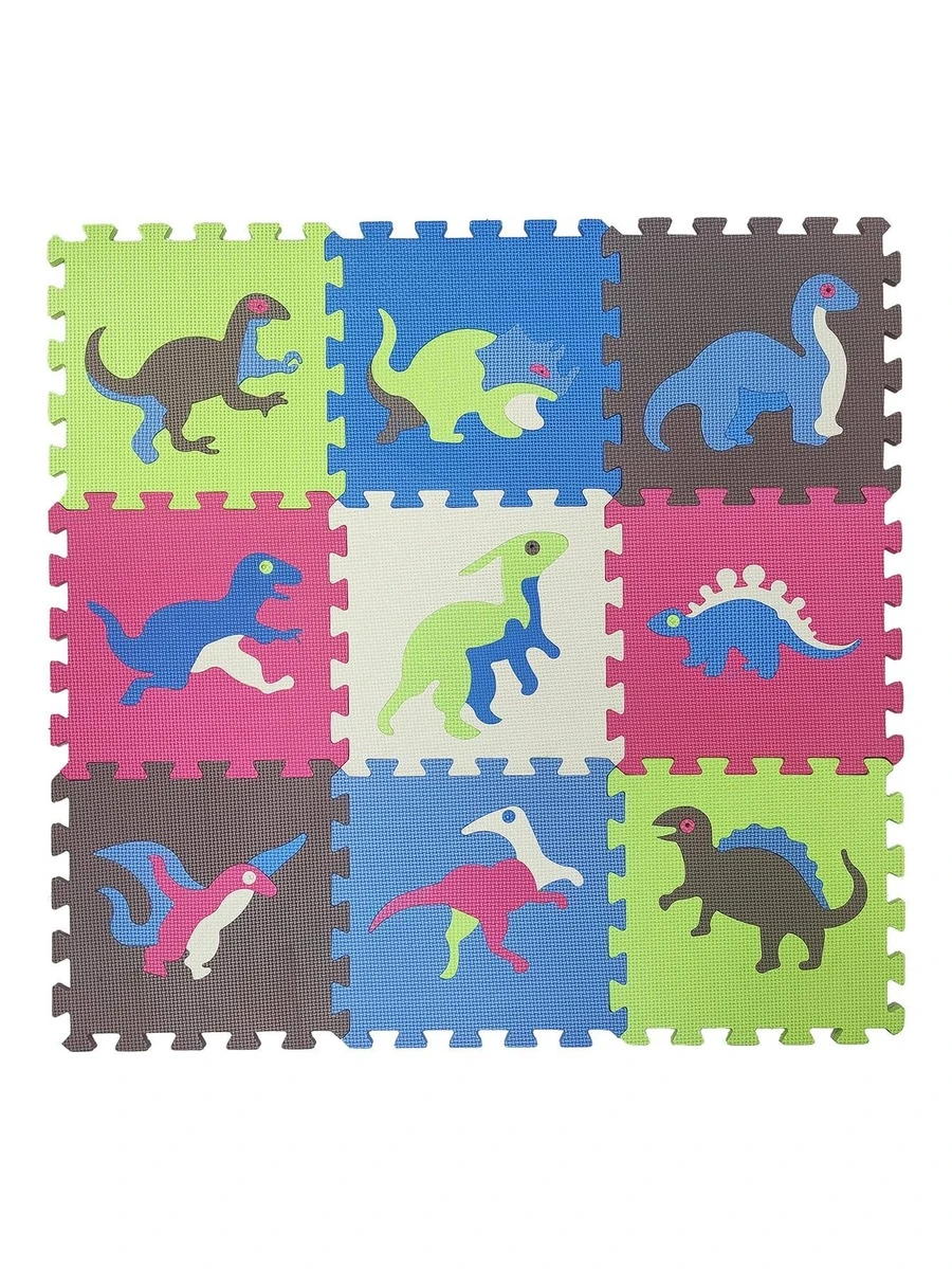 1pc EVA Floor Carpet, Modern Dinosaur Pattern Floor Carpet For Home - White - View 1