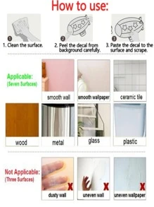 1入組PVC馬桶蓋蝴蝶和花卉圖案厠所馬桶坐墊貼紙 - 彩色 - 查看 3