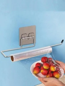 1入組不銹鋼紙巾極簡風格素色紙巾架適用於家庭 - 銀色 - 查看 3