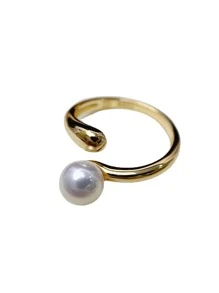 ESBERRY 1 Ngọc Trai Giả Cổ Có Thể Điều Chỉnh Vòng Cho Nữ S925 Sterling Bạc Vàng Vàng Màu Sắc Hàng Ngày Mỹ Trang Sức Quà Tặng Đám Cưới cô Dâu Trang Sức - Vàng - Xem 4