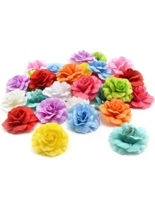 10pcs/set Plastic Artificial Flower Head, Simulation Flower Head For DIY - Pink - View 2
