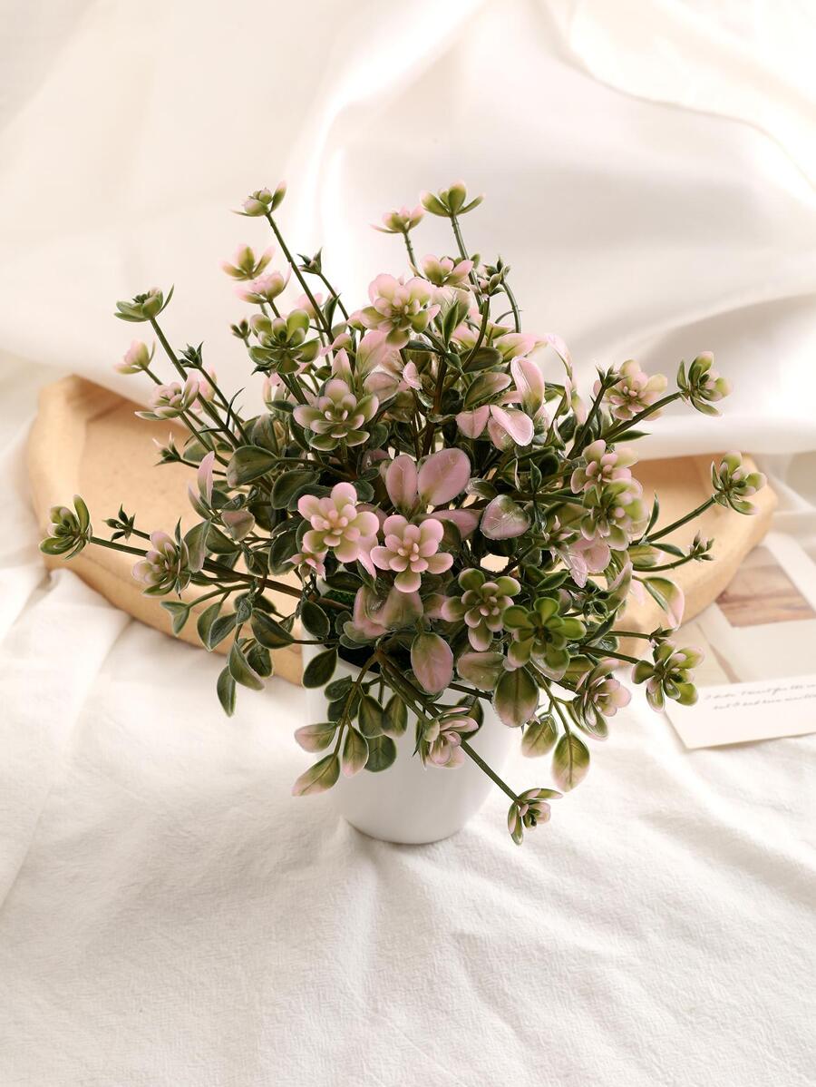 1 Chậu Hoa Nhân Tạo Bằng Nhựa, Vật Trang Trí Trong Chậu Giả Hiện Đại Để Trang Trí Bàn - Màu tím - Xem 1