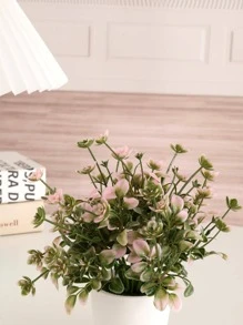 1 Chậu Hoa Nhân Tạo Bằng Nhựa, Vật Trang Trí Trong Chậu Giả Hiện Đại Để Trang Trí Bàn - Màu tím - Xem 5