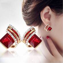 1 para efektowne kolczyki ze stopu cynku Rhinestone Decor dla kobiet do codziennej dekoracji