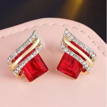 1 para efektowne kolczyki ze stopu cynku Rhinestone Decor dla kobiet do codziennej dekoracji