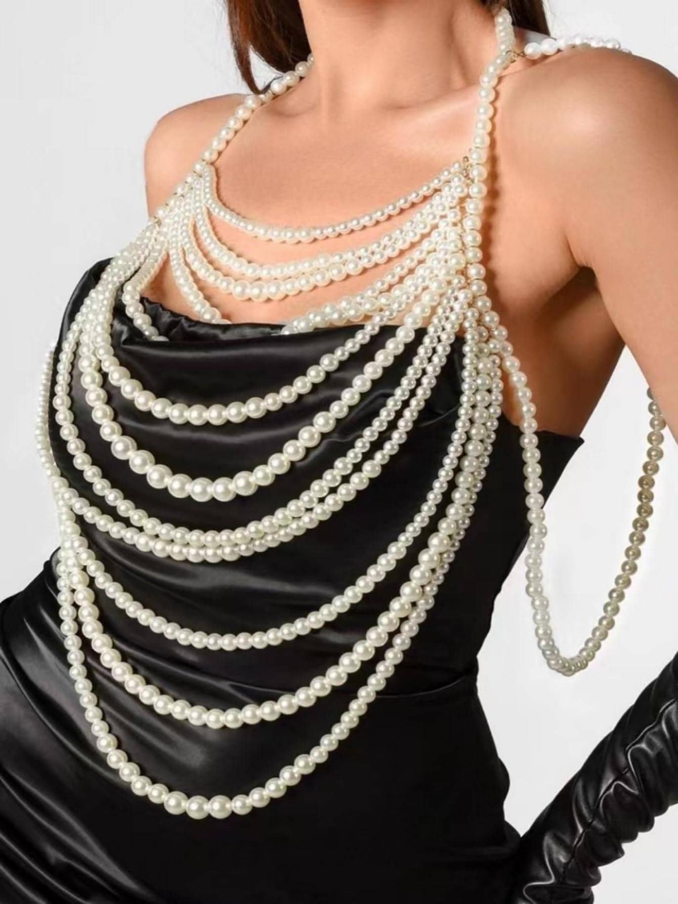 1pc Women Faux Pearl Decor Romantic Wedding Jacket For Wedding Fall Clothes For Women - White - View 1