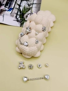 10 件裝小熊系列可拆式木底鞋吊飾