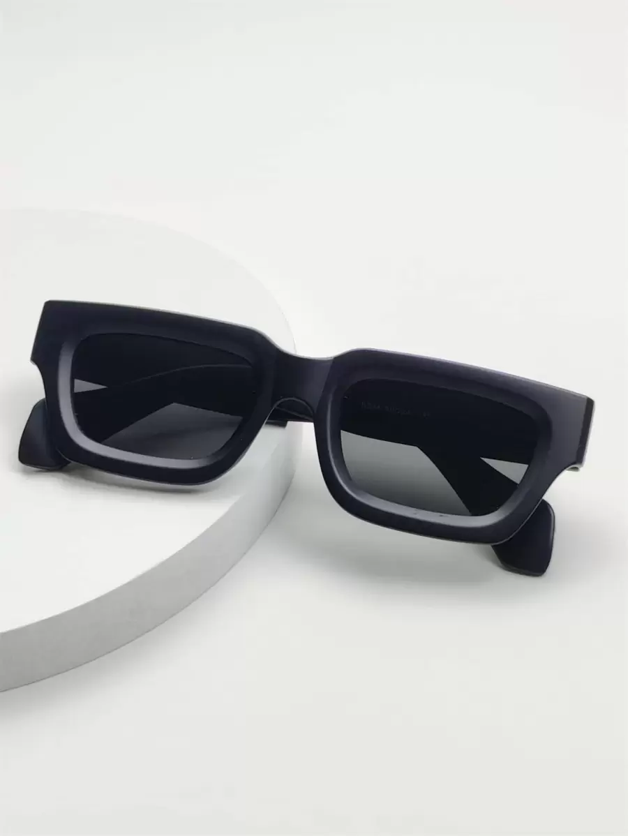 1pc Geometric Decor Fashionable Eyeglasses Casual Shades Accessories Beach Accessories Glasses Shades For Summer Beach Vacation,Outdoor,Travel - Black - View 1