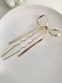 1pc Women Bow Decor Exquisite Hair Pin For Hair Decoration Street Valentine's Day,Hair Accessories,Hairpin Hair Bun Hair Bun Maker Bun Hair Piece Hair Styling Pins